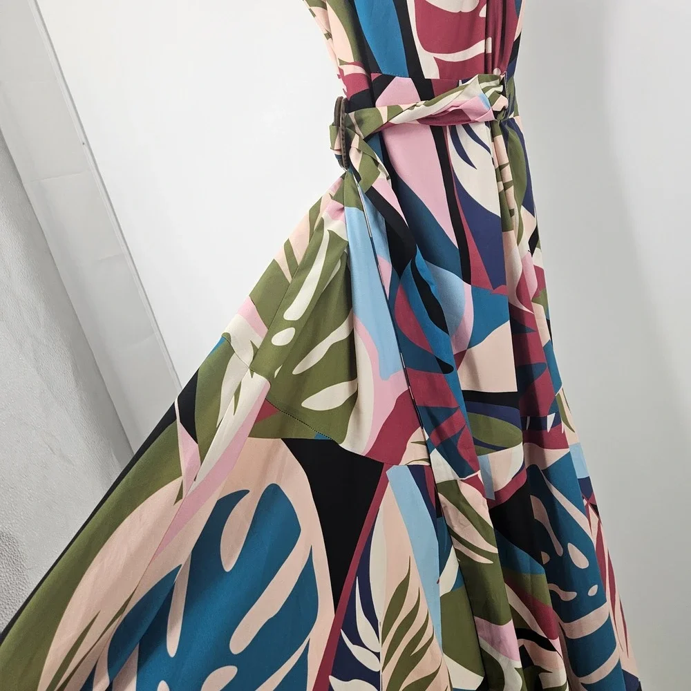 Hutch Anthropologie Sohla Wrap Maxi Dress Multi Tropical Wedding Guest Maxi Sz M - Picture 15 of 16